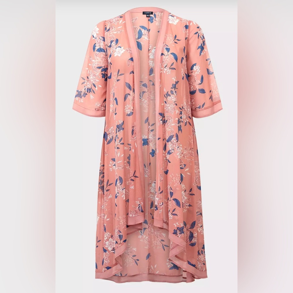Torrid Chiffon Maxi High-Low Floral Kimono - Picture 5 of 16